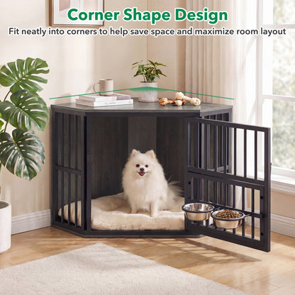 Wooden Dog Kennel End Table, 35.5 In, Oak Dog Kennels at Gallery Canada