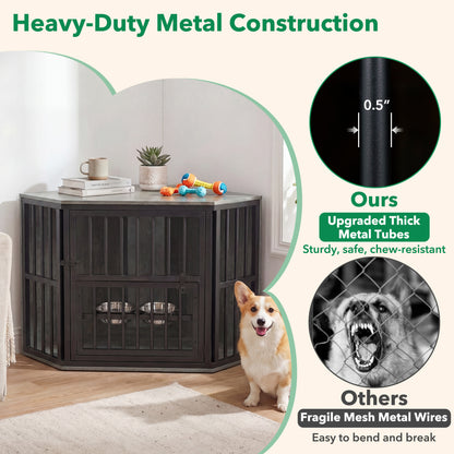 Wooden Dog Kennel End Table, 35.5 In, Oak Dog Kennels at Gallery Canada