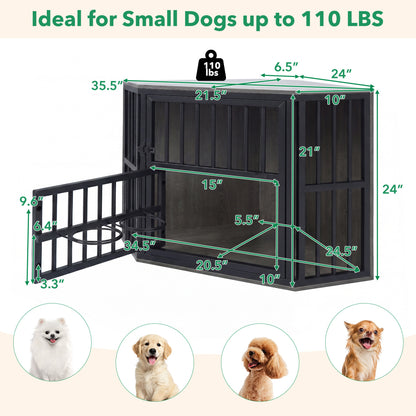 Wooden Dog Kennel End Table, 35.5 In, Oak Dog Kennels at Gallery Canada