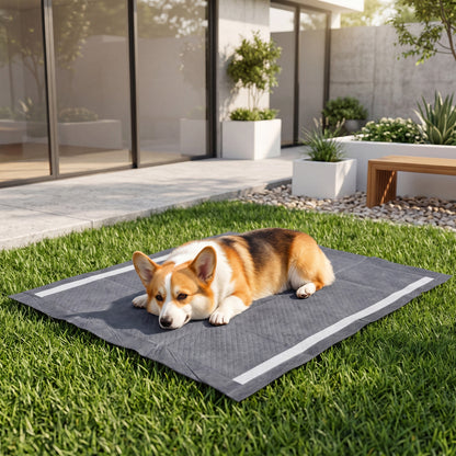 35.5" x 24" Dog Pee Pads, 6-Layer, Charcoal, Black Dog Supplies at Gallery Canada