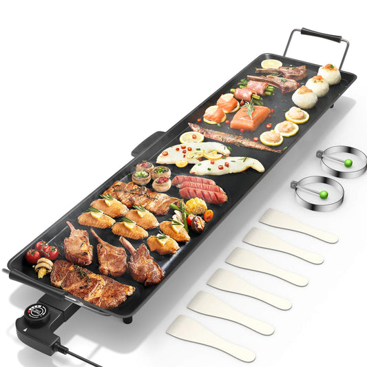 35 Inch Electric Griddle Teppanyaki Grill, Adjustable Temperature, Black Cookware & Bakeware Black at Gallery Canada