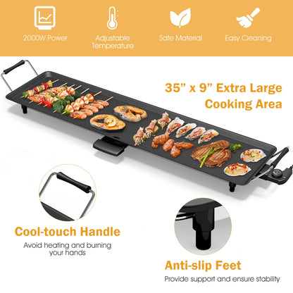 35 Inch Electric Griddle Teppanyaki Grill with Adjustable Temperature Cookware & Bakeware at Gallery Canada