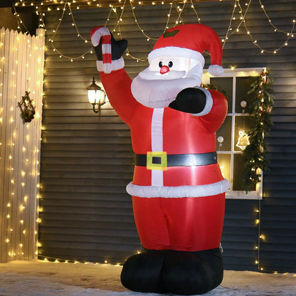 8ft Inflatable Santa Claus with Candy Cane, Outdoor LED Yard Display Christmas Inflatables at Gallery Canada