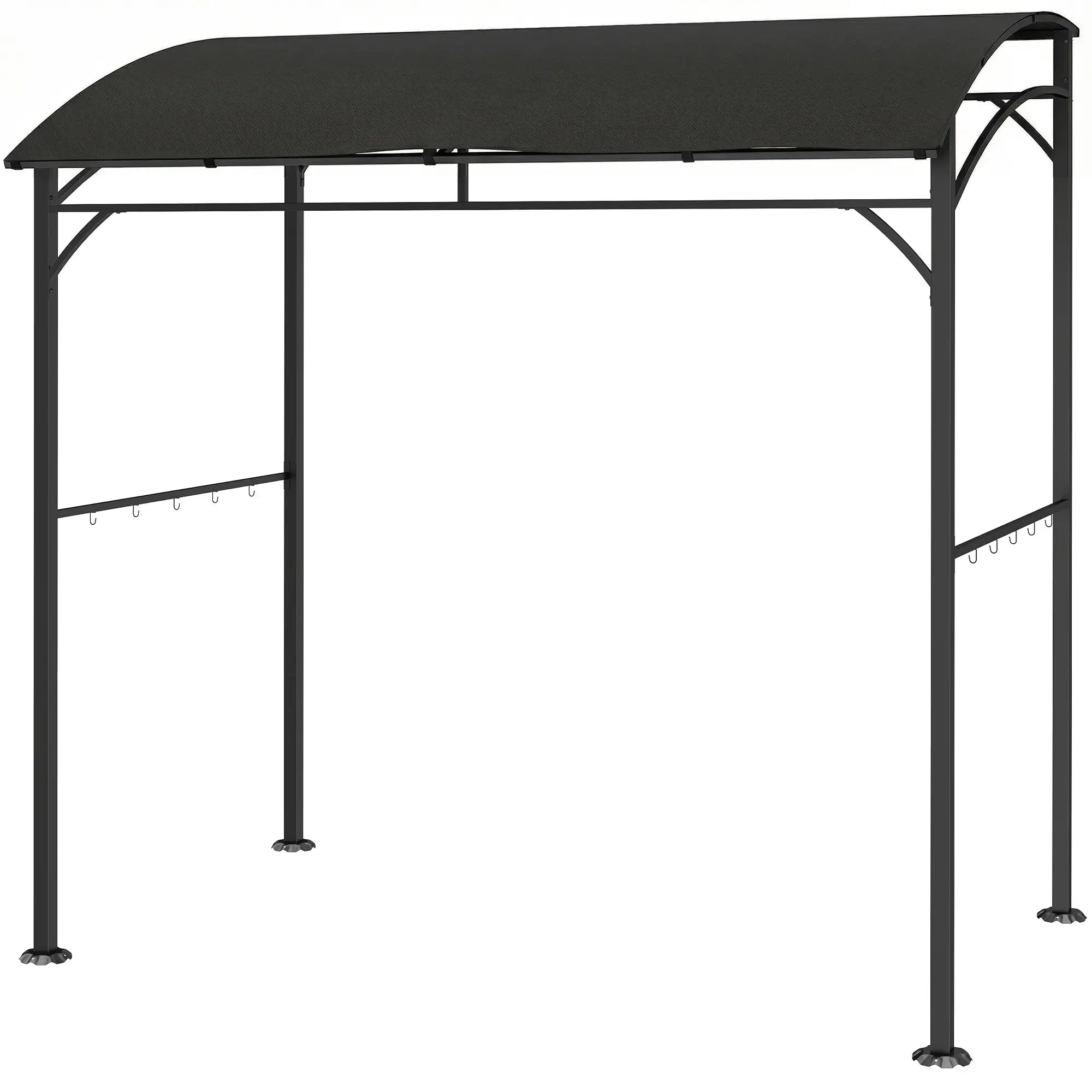 7' x 5' Black Garden Grill Canopy, BBQ Gazebo Tent With Steel Frame, Black BBQ Grill Gazebos Black at Gallery Canada