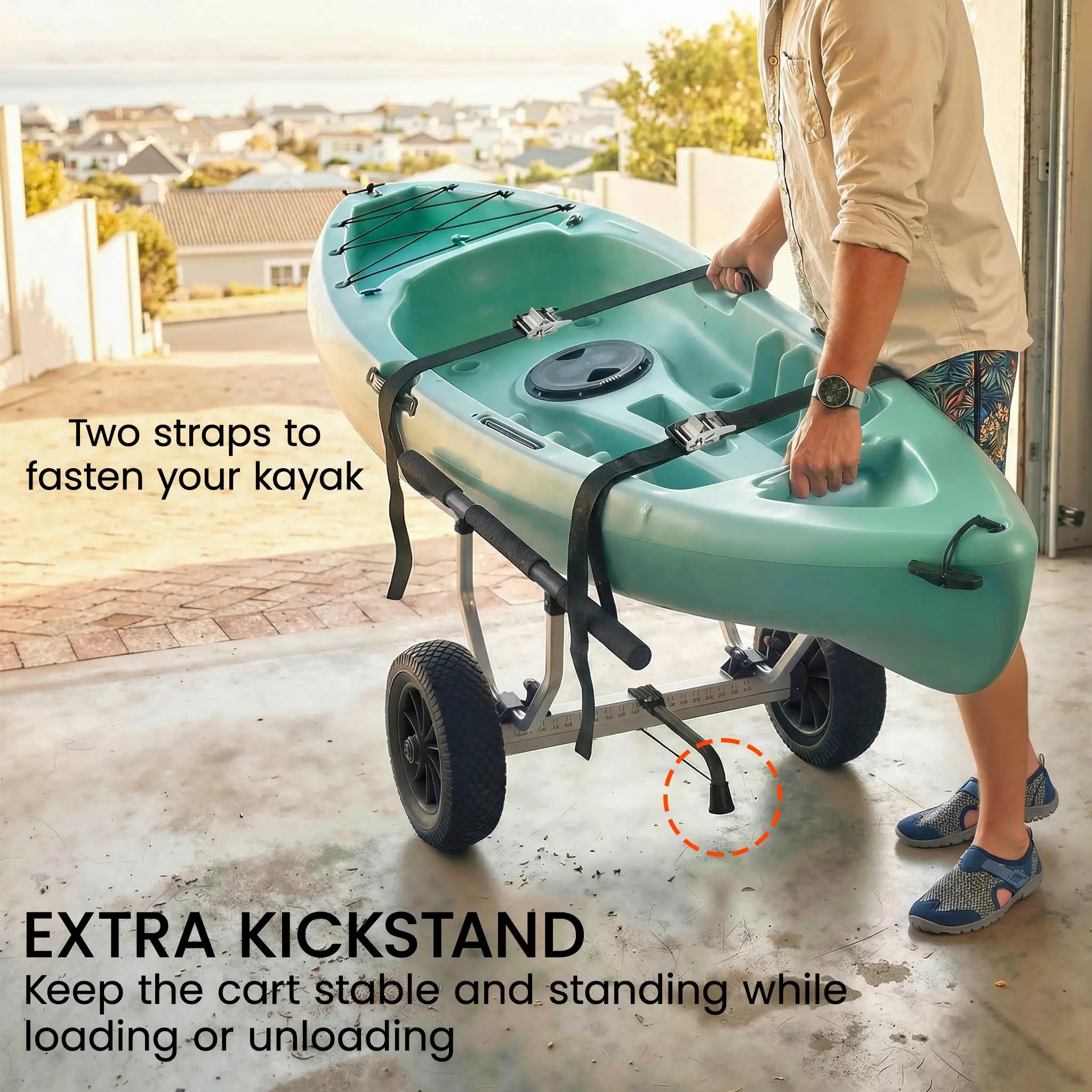 Kayak Cart Dolly, Adjustable Width, Black Kayak Carts at Gallery Canada