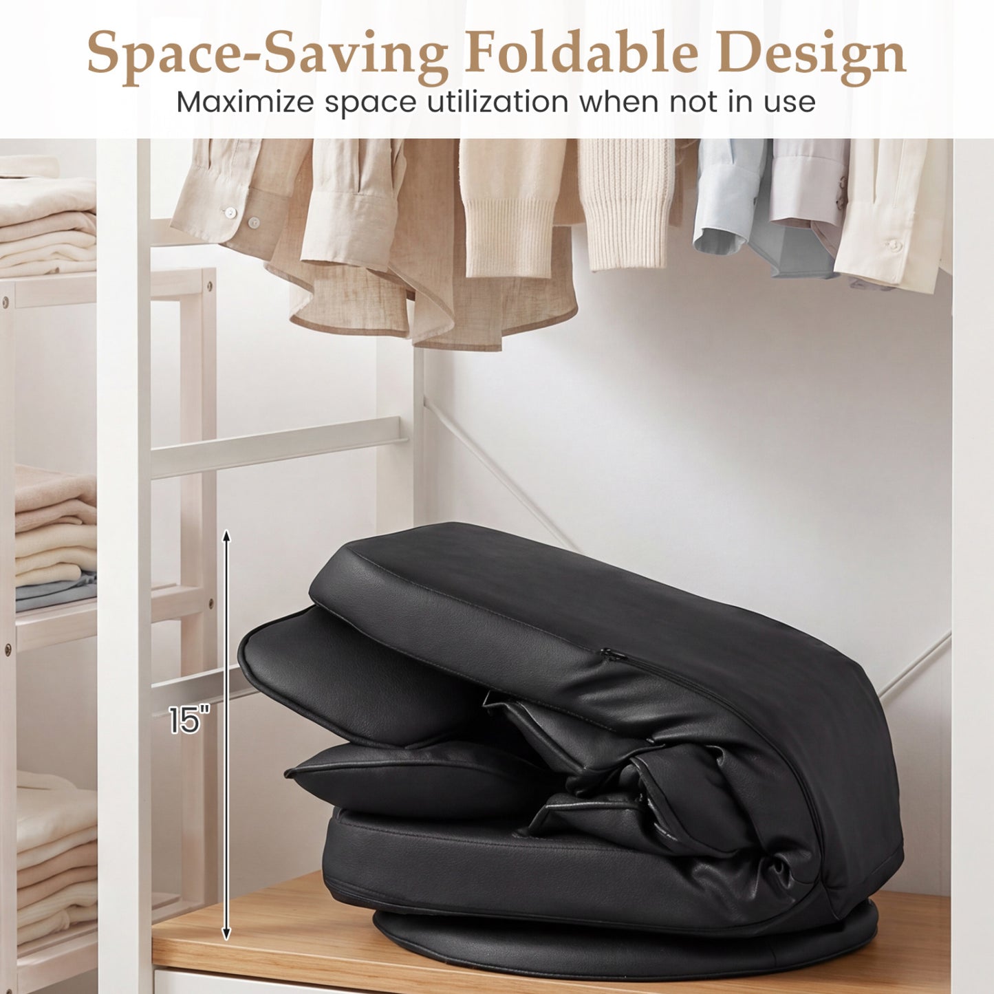 Swivel Floor Gaming Chair, Adjustable Backrest, Black Floor Chairs at Gallery Canada