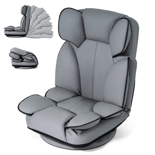360° Swivel Floor Gaming Chair Floor Chairs Gray at Gallery Canada