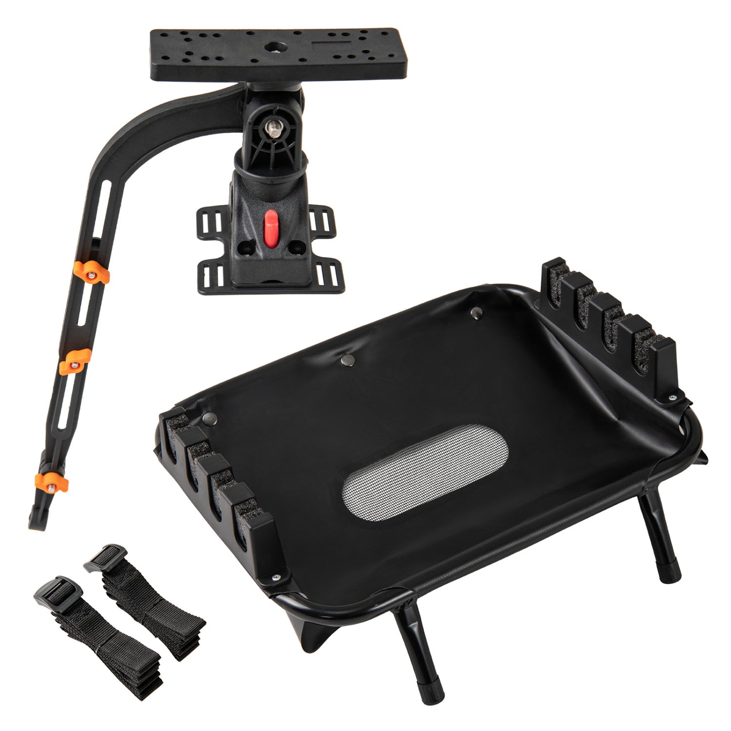 Accessoire de bateau de pêche rotatif à 360°, lot de 2, noir
