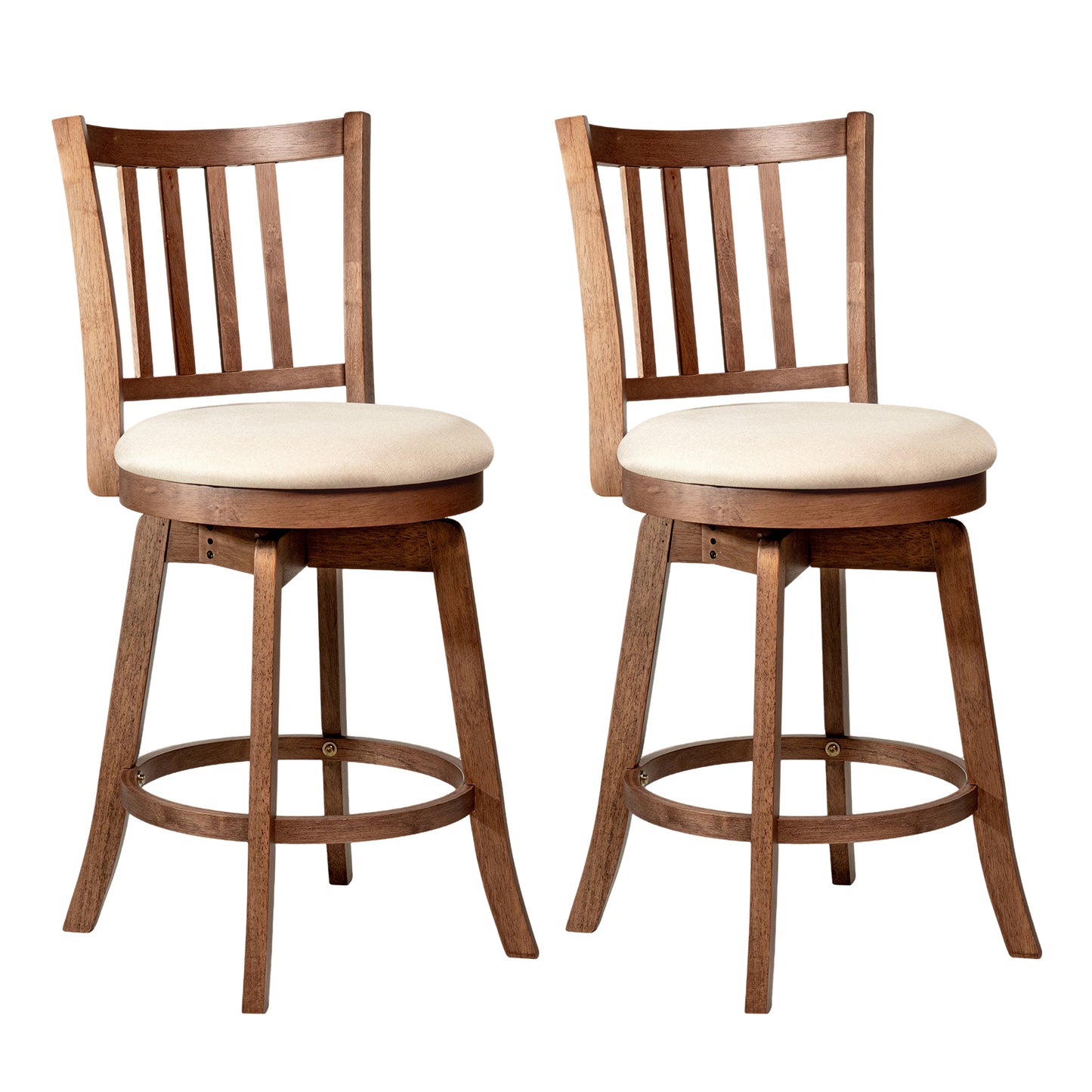 360° Rotating Counter Height Chairs Set of 2 with Upholstered Seat and Backrest-24 Bar Stools Options at Gallery Canada