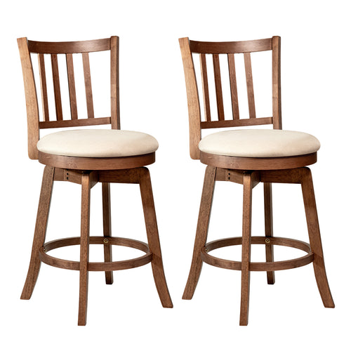 360° Rotating Counter Height Chairs Set of 2 with Upholstered Seat and  Backrest-24