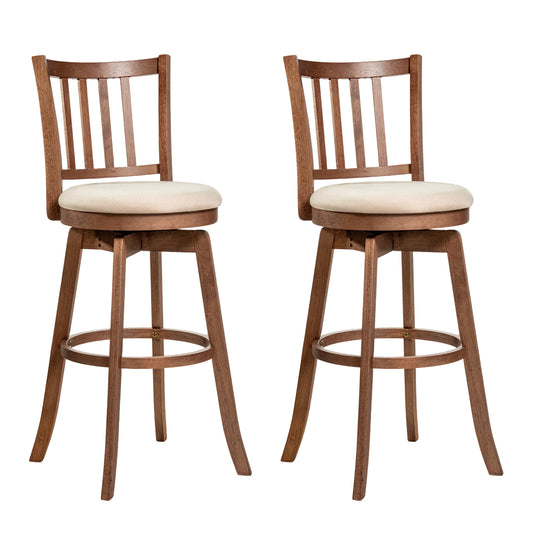360° Rotating Counter Height Chairs Set of 2 with Upholstered Seat and  Backrest-29