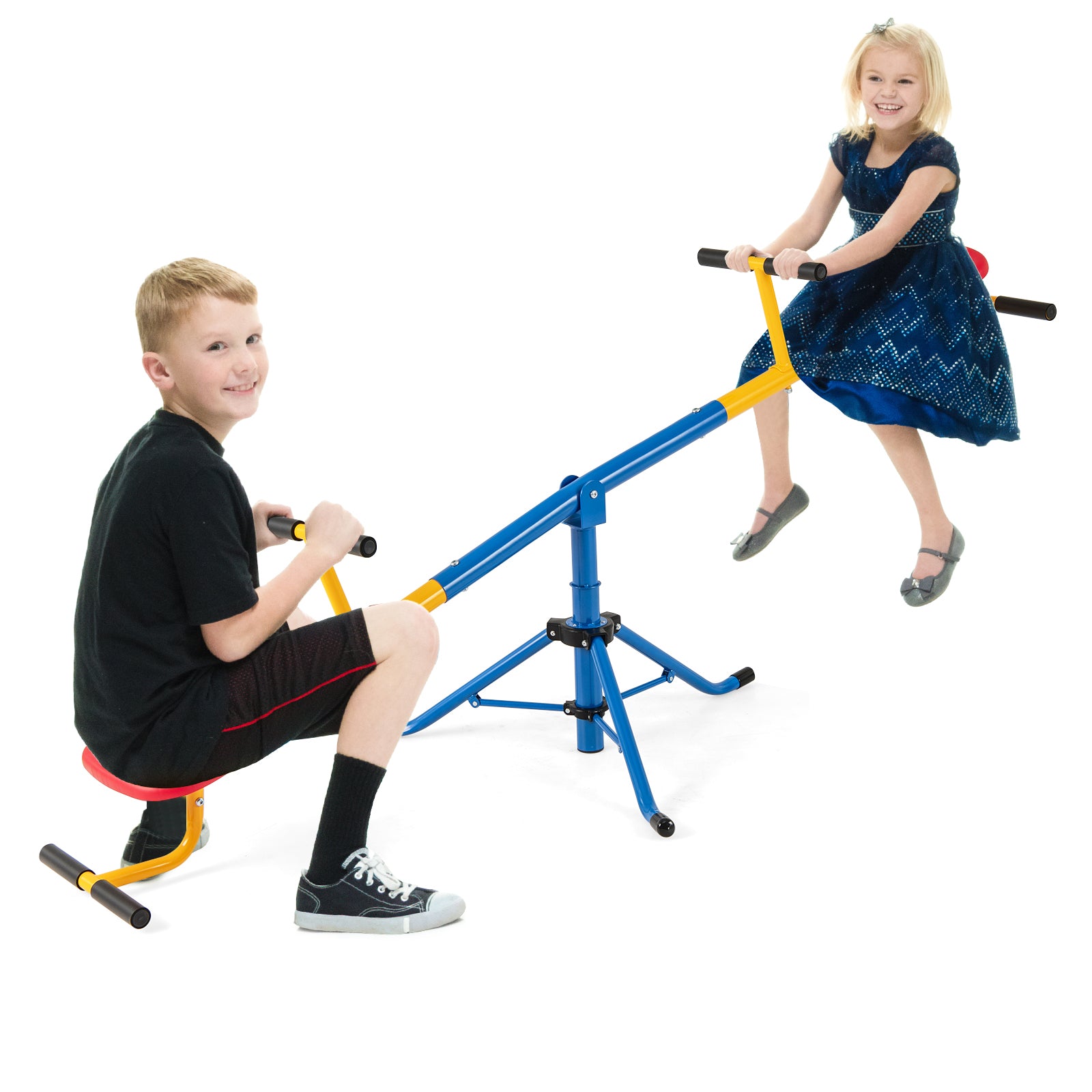 360°Rotation Kids Seesaw Swivel Teeter Totter Playground Equipment, Black Seesaws at Gallery Canada