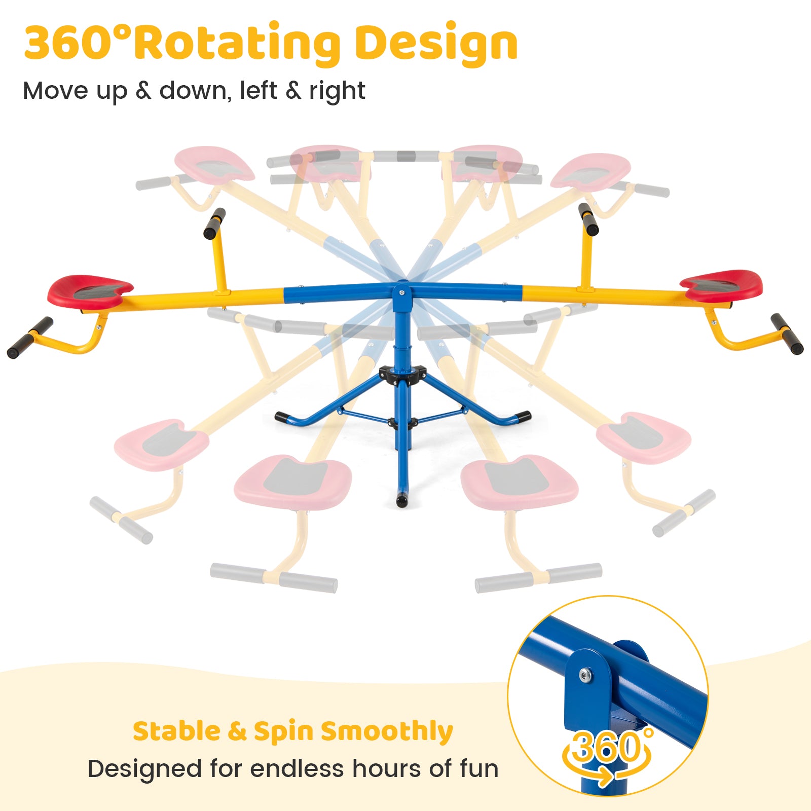 360°Rotation Kids Seesaw Swivel Teeter Totter Playground Equipment, Black Seesaws at Gallery Canada