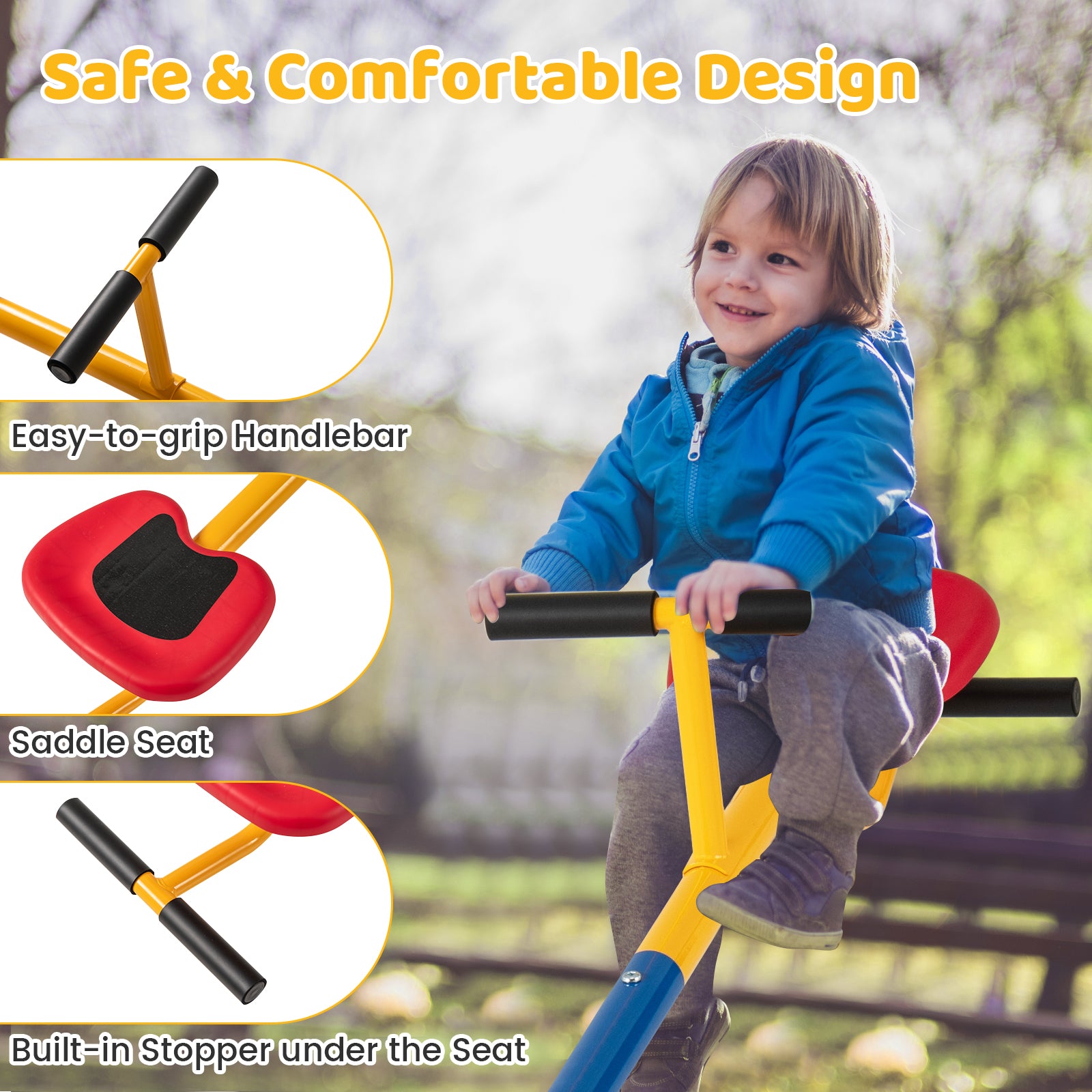 360°Rotation Kids Seesaw Swivel Teeter Totter Playground Equipment, Black Seesaws at Gallery Canada