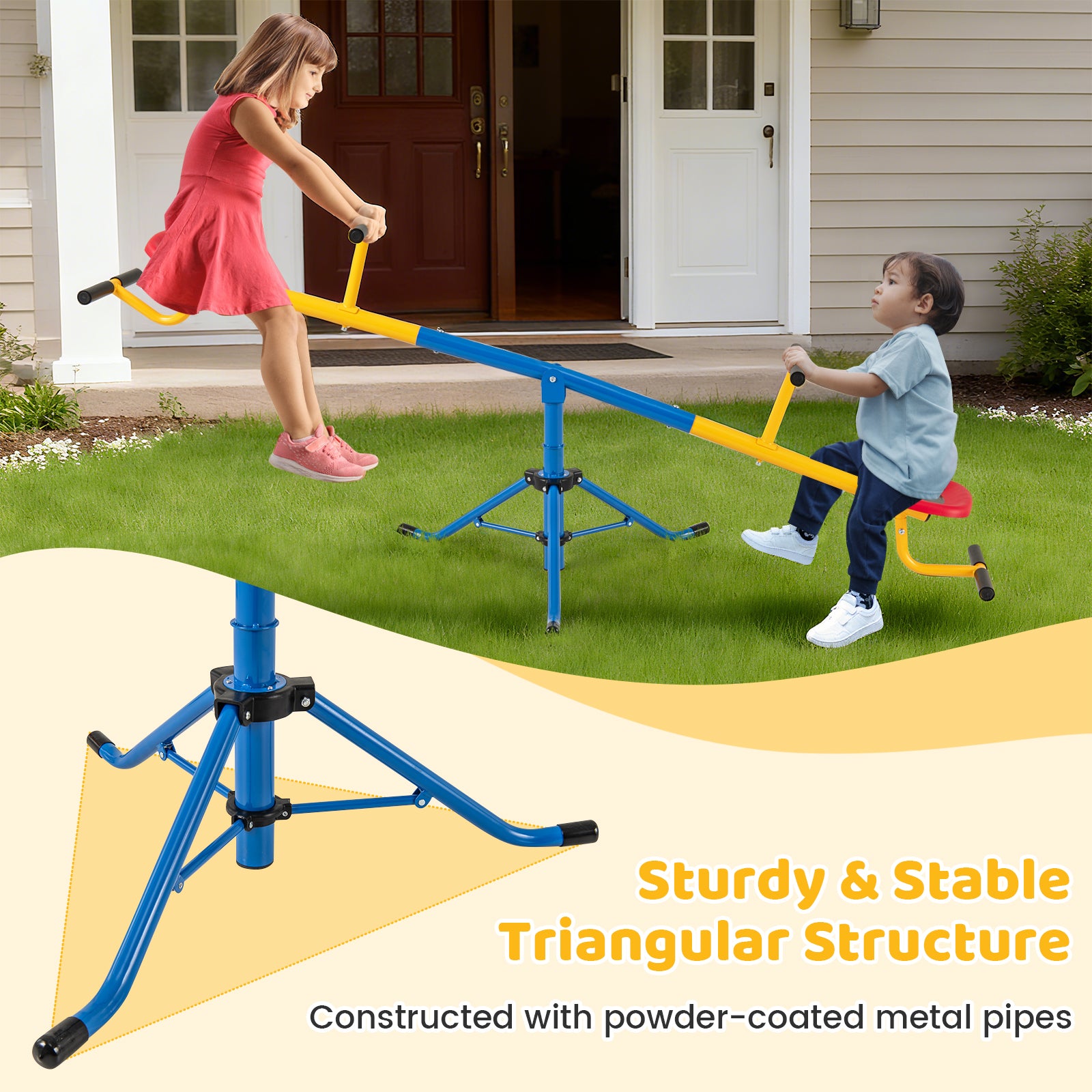 360°Rotation Kids Seesaw Swivel Teeter Totter Playground Equipment, Black Seesaws at Gallery Canada