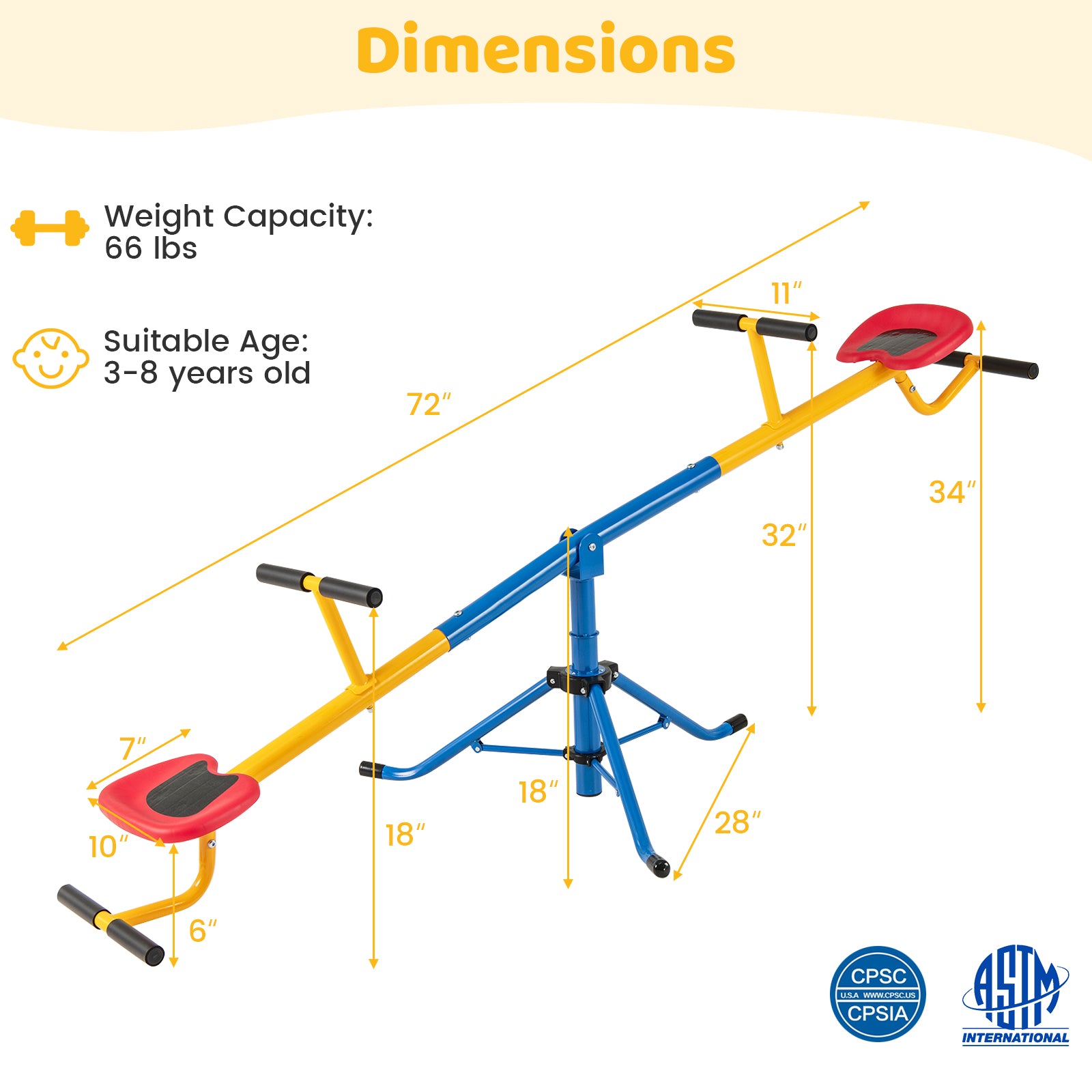 360°Rotation Kids Seesaw Swivel Teeter Totter Playground Equipment, Black Seesaws at Gallery Canada