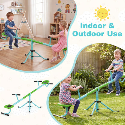 Équipement de terrain de jeu pour enfants, balançoire à bascule pivotante, vert