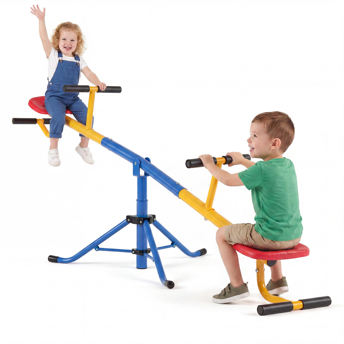 Bascule tournante à 360° pour enfants, rouge