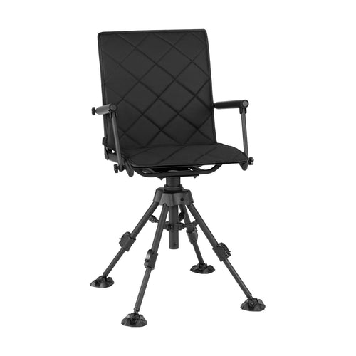 360° Silent Swivel Hunting Seat, 5-Level Adjustable, Black