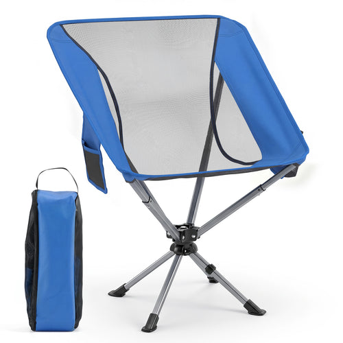 360° Swivel Camping Chair, 300 LBS, Blue