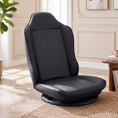360° Swivel Floor Gaming Chair with 5-Level Adjustable Backrest, Black Gaming Chairs at Gallery Canada