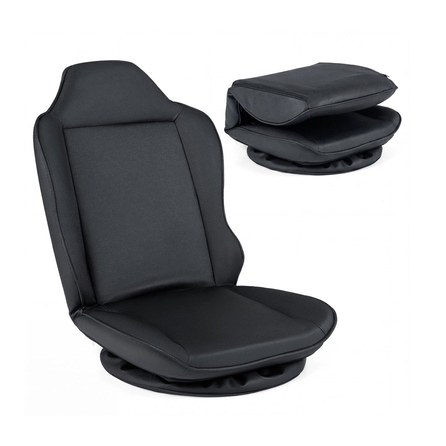 360° Swivel Floor Gaming Chair with 5-Level Adjustable Backrest, Black Gaming Chairs at Gallery Canada