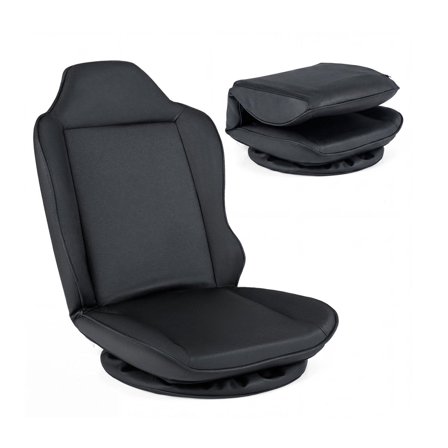 360° Swivel Floor Gaming Chair with 5-Level Adjustable Backrest, Black Gaming Chairs at Gallery Canada