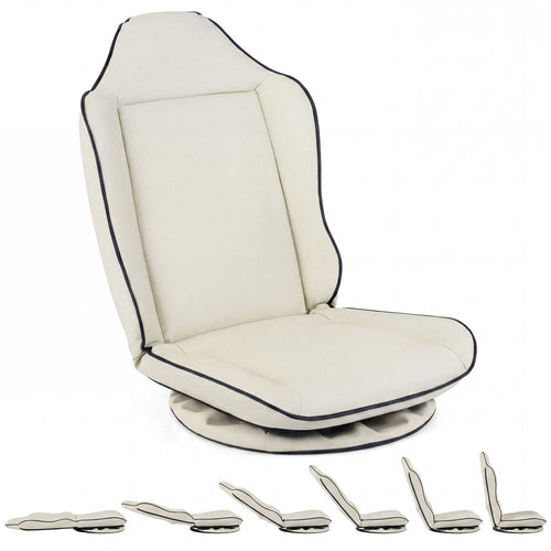 360° Swivel Floor Gaming Chair with 5-Level Adjustable Backrest, Beige