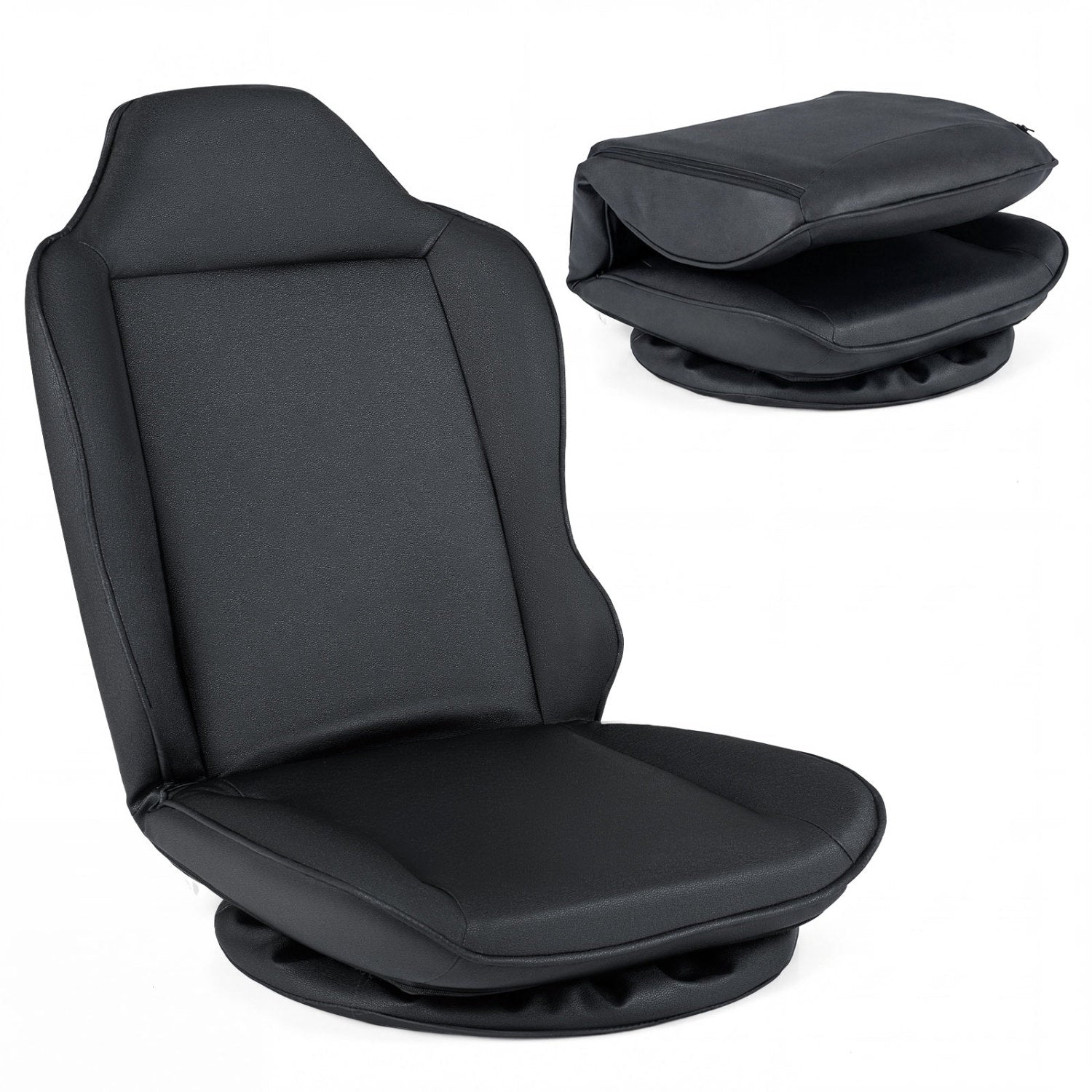 360° Swivel Floor Gaming Chair with 5-Level Adjustable Backrest, Black Gaming Chairs at Gallery Canada