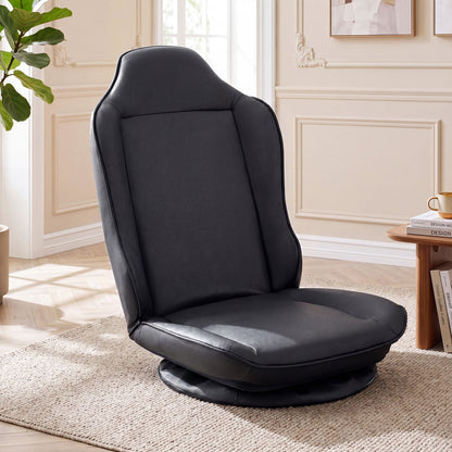 360° Swivel Floor Gaming Chair with 5-Level Adjustable Backrest, Black Gaming Chairs at Gallery Canada
