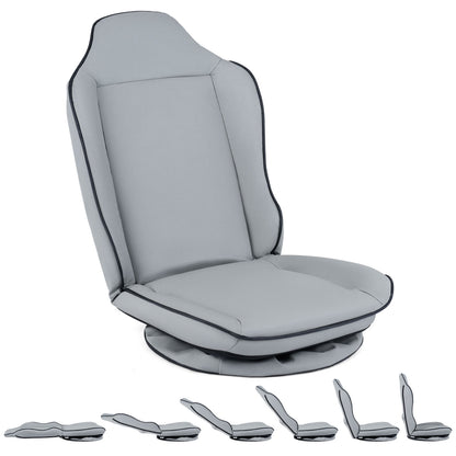 360° Swivel Floor Gaming Chair with 5-Level Adjustable Backrest, Gray Gaming Chairs Gray at Gallery Canada
