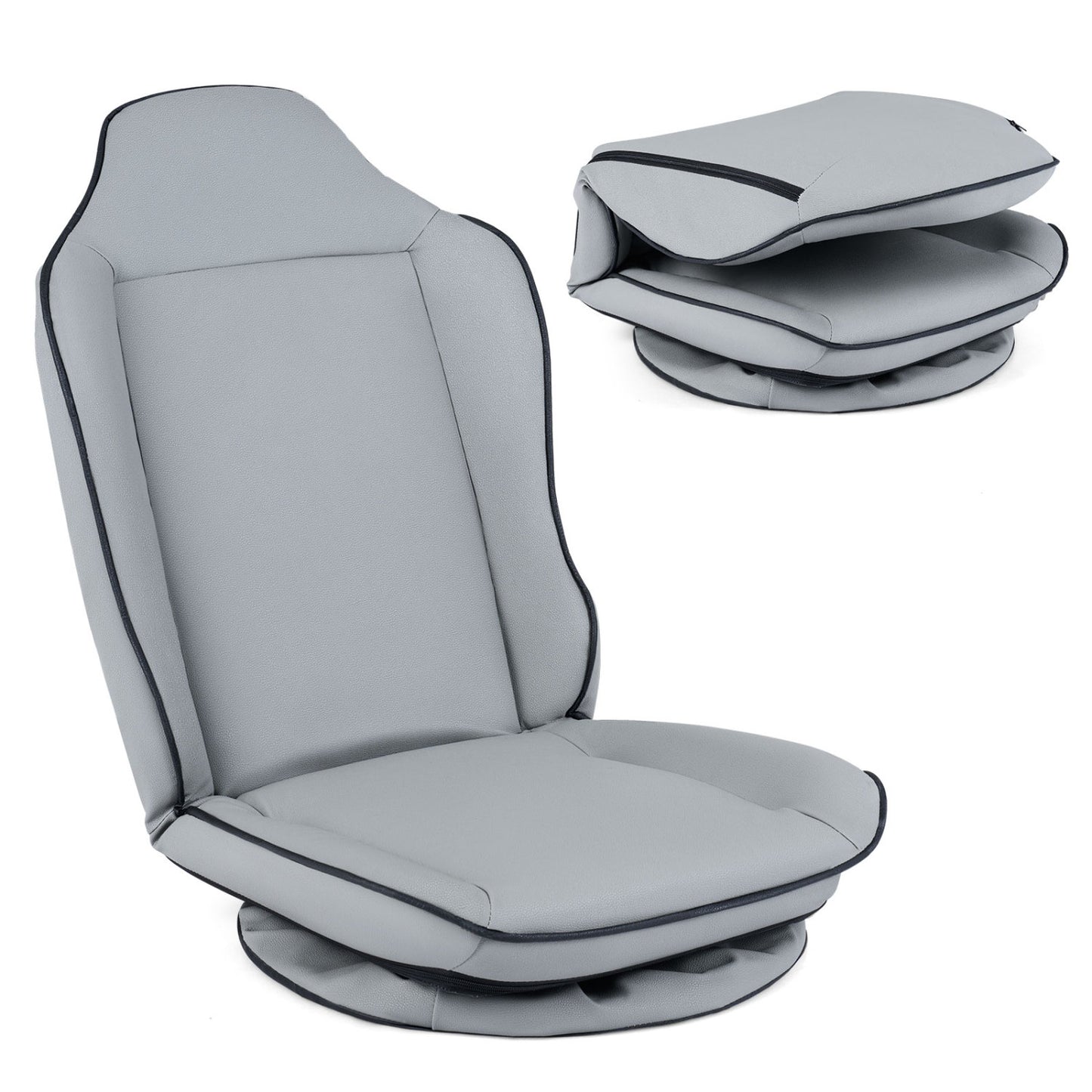 360° Swivel Floor Gaming Chair with 5-Level Adjustable Backrest, Gray Gaming Chairs at Gallery Canada