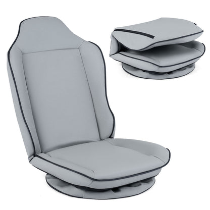 360° Swivel Floor Gaming Chair with 5-Level Adjustable Backrest, Gray Gaming Chairs at Gallery Canada