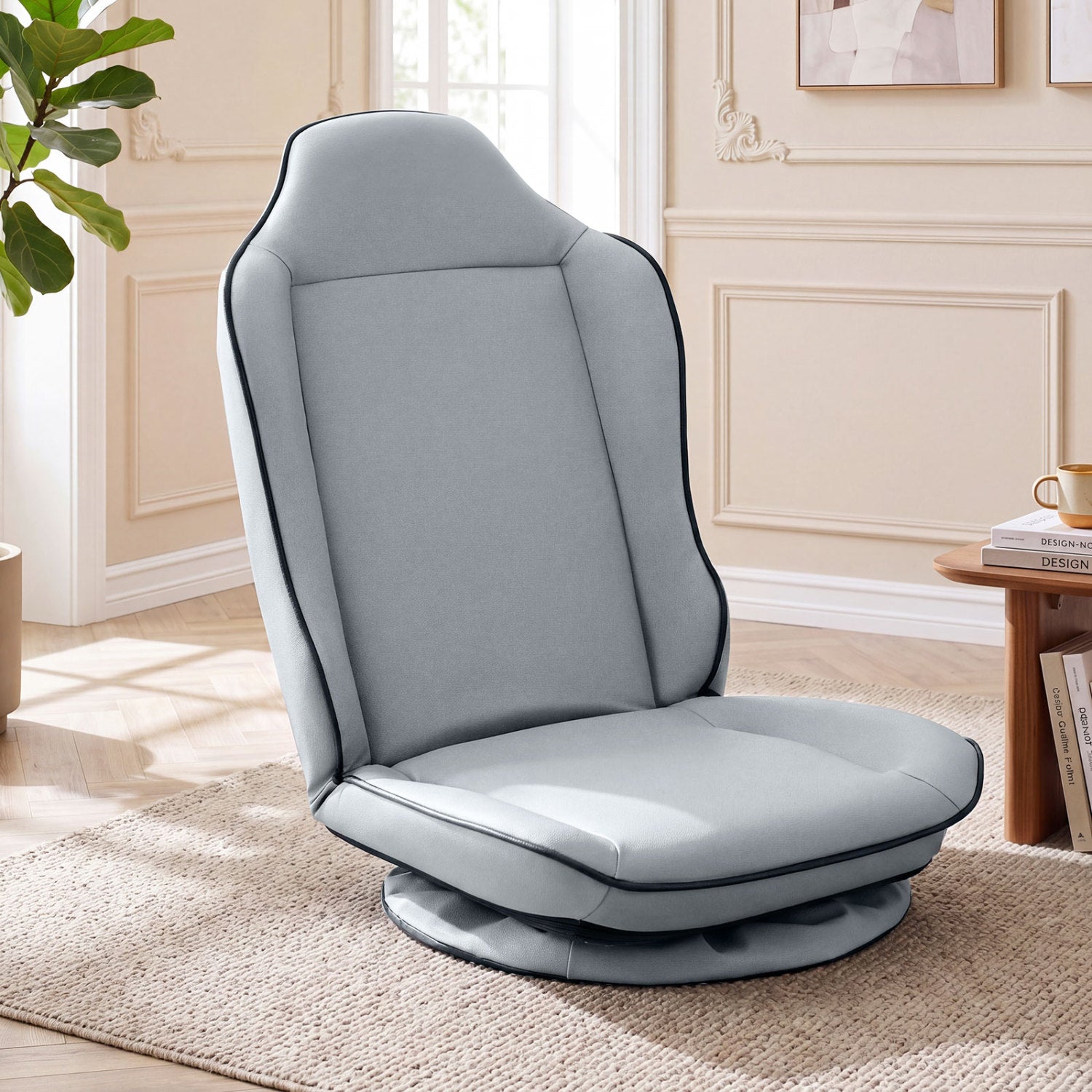 360° Swivel Floor Gaming Chair with 5-Level Adjustable Backrest, Gray Gaming Chairs at Gallery Canada