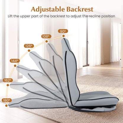 360° Swivel Floor Gaming Chair with 5-Level Adjustable Backrest, Gray Gaming Chairs at Gallery Canada