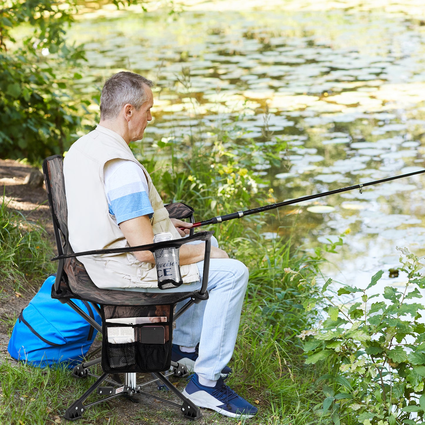 360° Swivel Hunting Chair, Portable Foldable Set of 2, Camouflage Outdoor at Gallery Canada