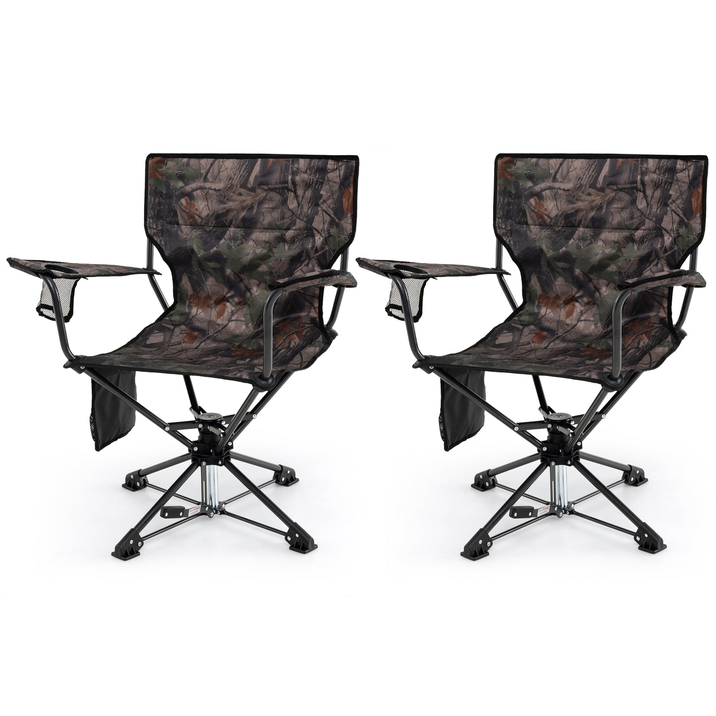 360° Swivel Hunting Chair, Portable Foldable Set of 2, Camouflage Outdoor Camouflage at Gallery Canada