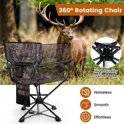 360° Swivel Hunting Chair, Portable Foldable Set of 2, Camouflage Outdoor at Gallery Canada