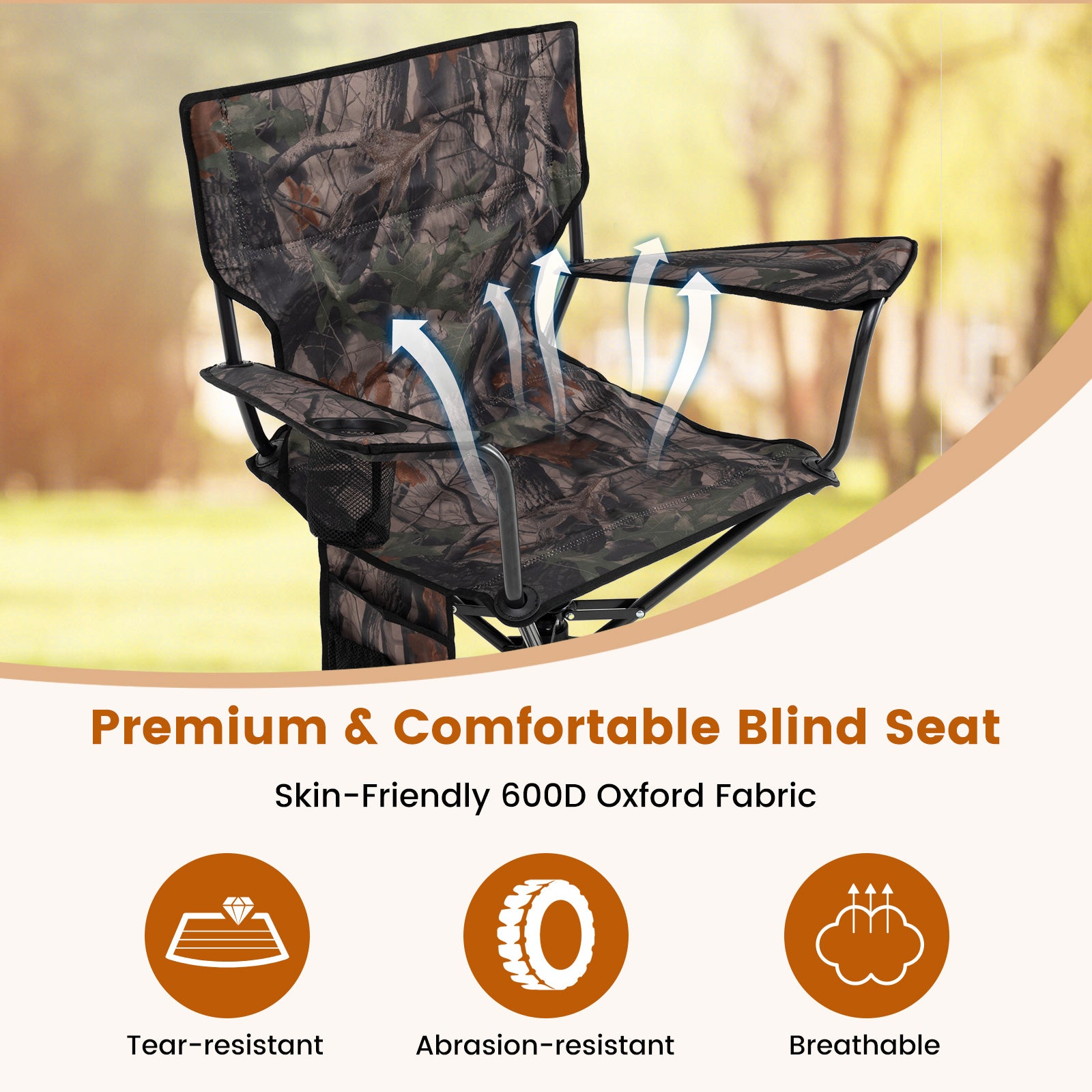 360° Swivel Hunting Chair, Portable Foldable Set of 2, Camouflage Outdoor at Gallery Canada