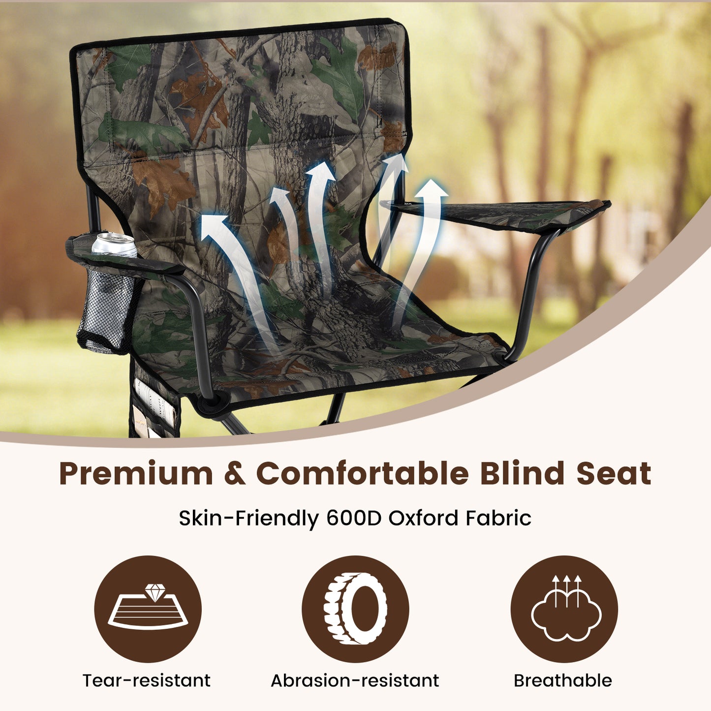 360° Swivel Hunting Chair, Foldable, Green Camping Furniture at Gallery Canada