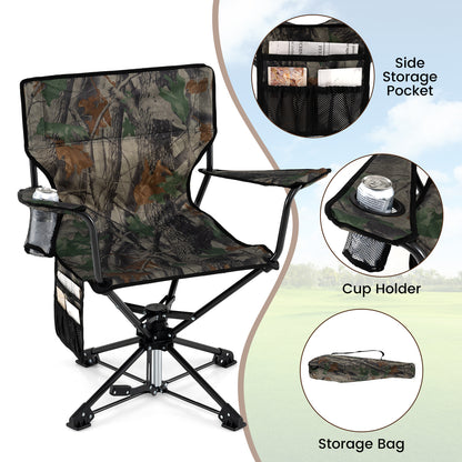 360° Swivel Hunting Chair, Foldable, Green Camping Furniture at Gallery Canada