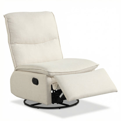 360° Swivel Rocking Chair, Cushioned Back, Living Room, Beige Recliners Beige at Gallery Canada