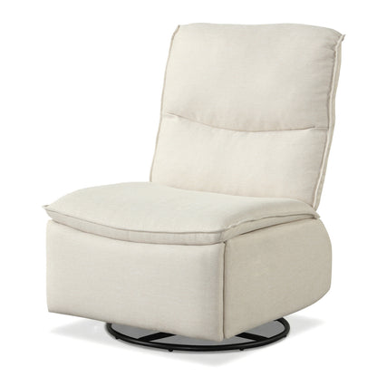 360° Swivel Rocking Chair, Cushioned Back, Living Room, Beige Recliners at Gallery Canada