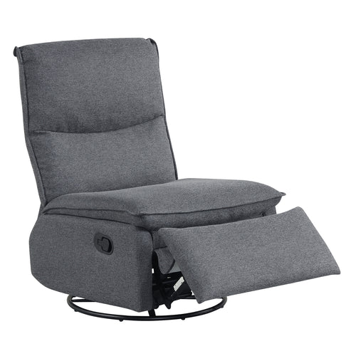 360° Swivel Rocking Chair, Cushioned Back, Gray