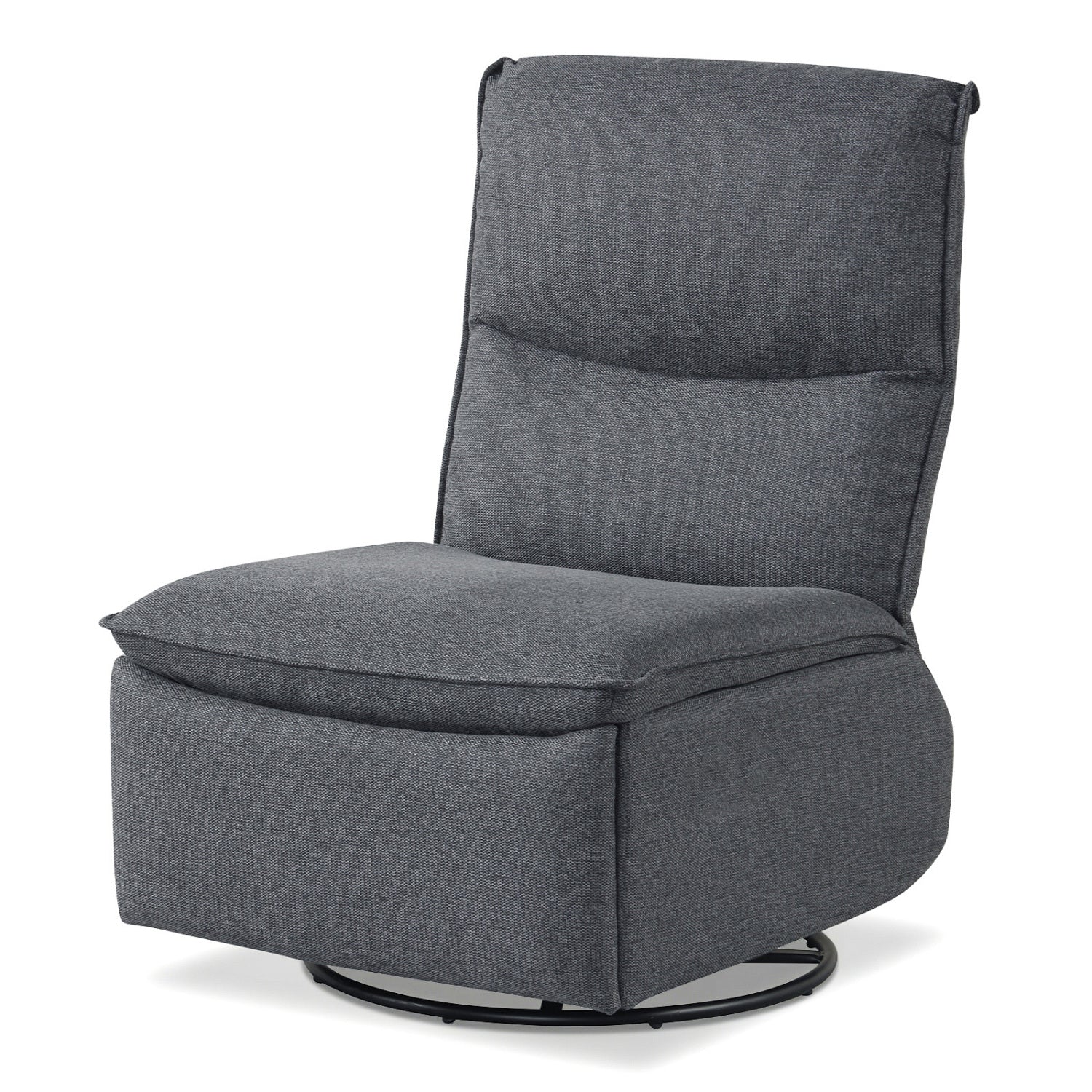 360° Swivel Rocking Chair, Cushioned Back, Gray Recliners at Gallery Canada