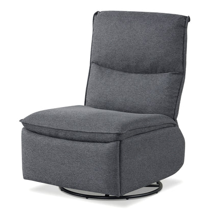 360° Swivel Rocking Chair, Cushioned Back, Gray Recliners at Gallery Canada