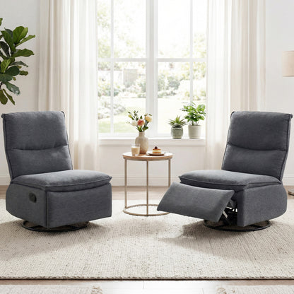 360° Swivel Rocking Chair, Cushioned Back, Gray Recliners at Gallery Canada