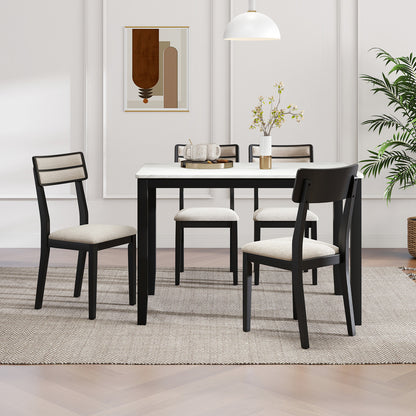 Modern Dining Chairs Set of 4 with Tilt Backrest for Dining Room, Black Dining Chairs at Gallery Canada