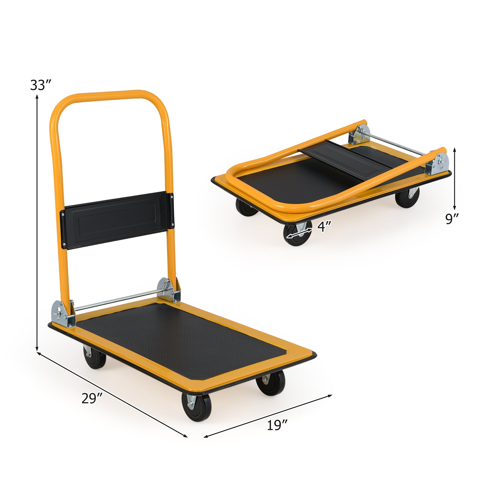 Platform Cart Dolly Foldable Warehouse Push Hand Truck, Black Garden Tools at Gallery Canada