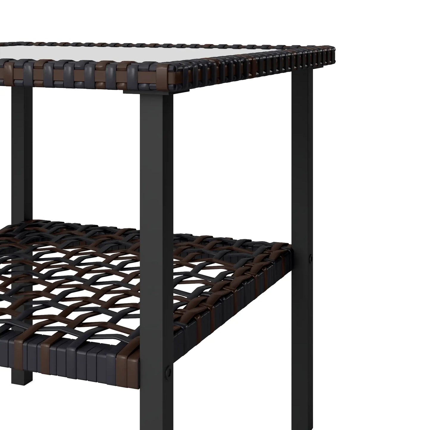 3-Piece Wicker Bistro Set, 2-Tier Glass Top Table, Beige Bistro Sets at Gallery Canada